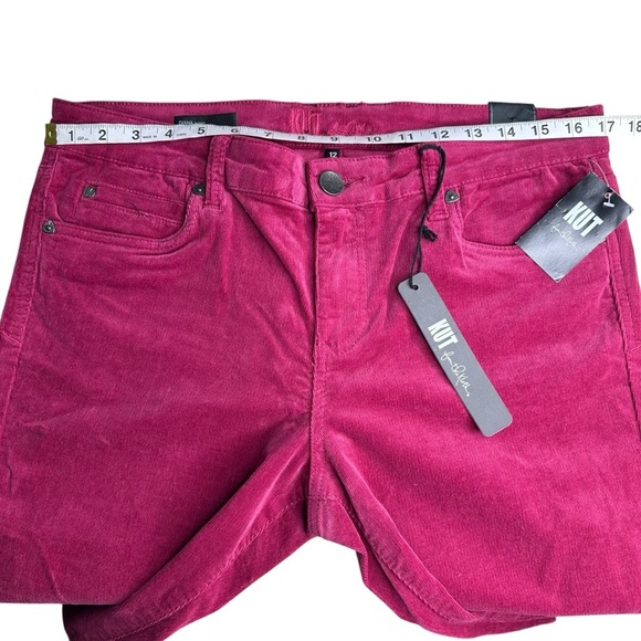NWT Kut From the Kloth Dark Pink Corduroy Diana Skinny Pants. Size 12 - Picture 6 of 11
